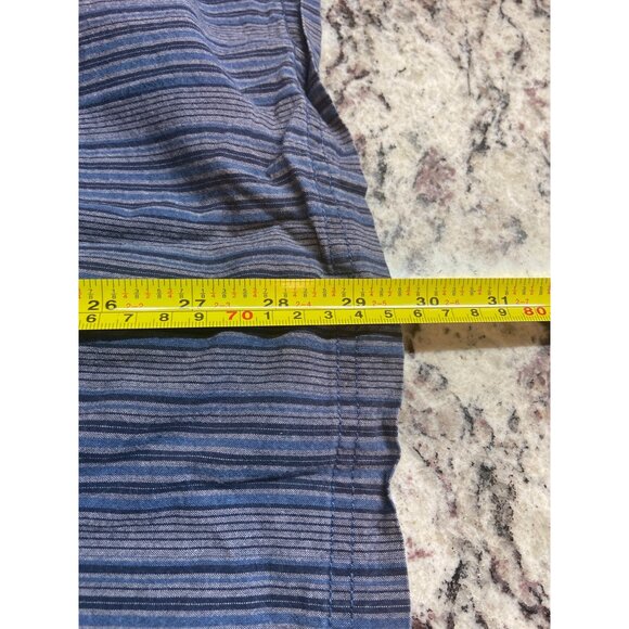 National Outfitters Mens XL Blue Striped Button-Up Long Sleeve Shirt Gorpcore - Picture 8 of 8